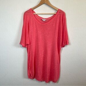 Hard Tail Pink Burnout Oversized Slouchy Short Sleeve T Shirt Top Size Large